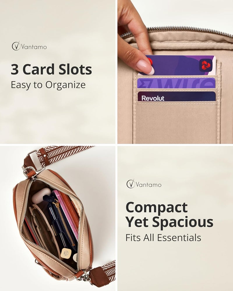 Vantamo Crossbody Bags For Women with Anti-Pickpocket Clip, Premium Purses for Women, Adjustable Strap Handbags & Gift Box - Image 3